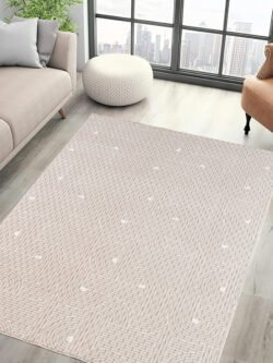 Vitrin Halı Mozaik Lüks Oturma Odası, Salon, Antre, Yıkanabilir Polyester Kaymaz Taban Halı Krem