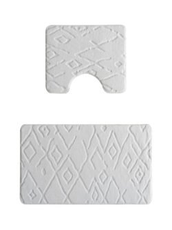 Plato Halı Opqo 2'li Set Premium Banyo Takımı 50x60 (Klozet) - 60x100 Klozet Takımı