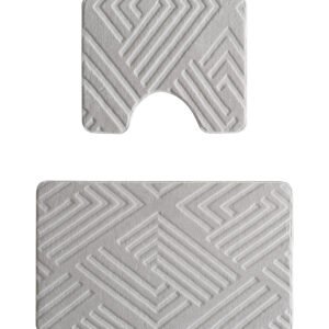 Plato Halı Opqo 2'li Set Premium Banyo Takımı 50x60 (Klozet) - 60x100 Klozet Takımı