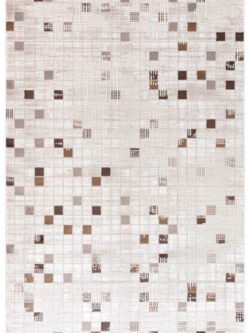 Bafra Kahverengi Beyaz Halı Yumuşak Oturma Odası Salon Çocuk Odası Mutfak Halısı P1190