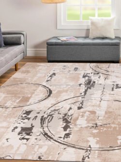 Lynosse Bej Halı Yumuşak Oturma Odası Salon Çocuk Odası Mutfak Halısı P218A
