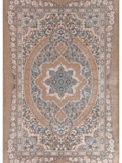 Amasra Bej Mavi Halı Yumuşak Oturma Odası Salon Çocuk Odası Mutfak Halısı P9086