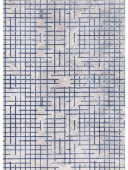 Wilto Mavi Beyaz Halı Yumuşak Oturma Odası Salon Çocuk Odası Mutfak Halısı PF103