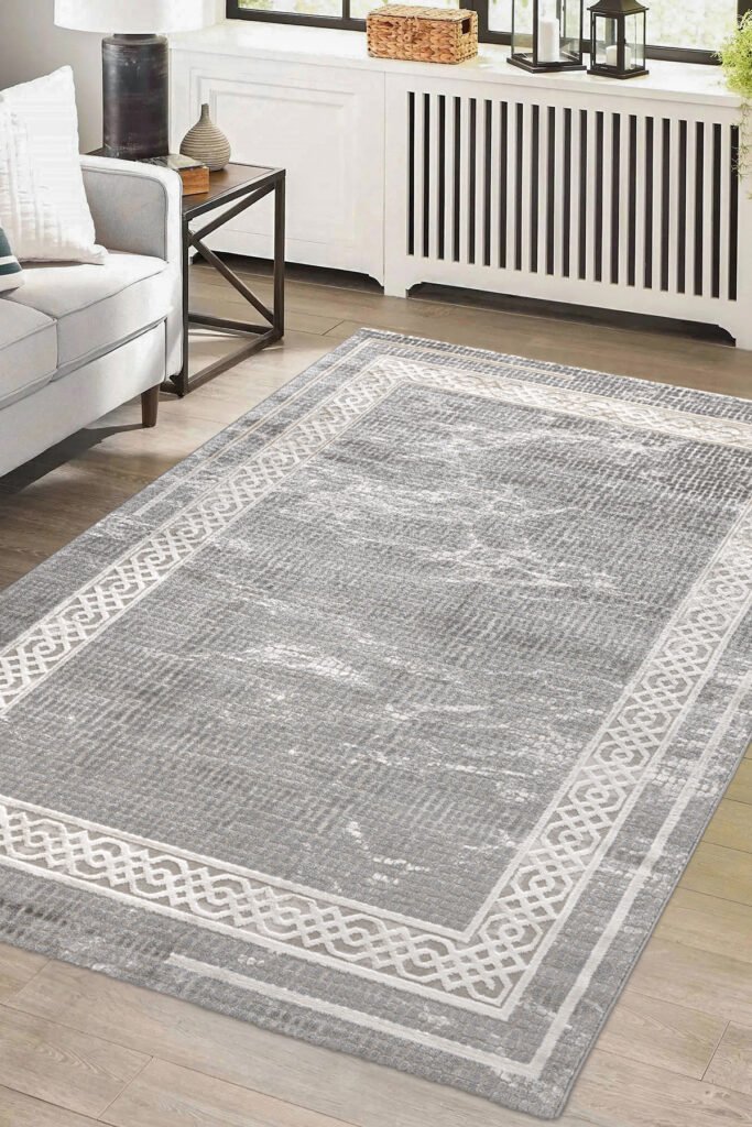 1_org_zoom Troya Gri Halı Yumuşak Oturma Odası Salon Çocuk Odası Mutfak Halısı J0064 21550