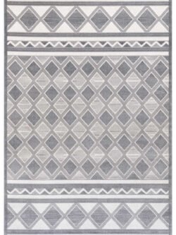 Elmina Gri Beyaz Halı Yumuşak Oturma Odası Salon Çocuk Odası Mutfak Halısı F0287