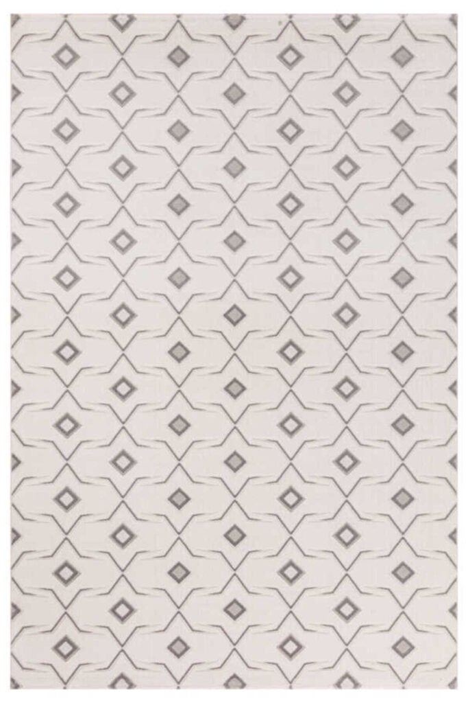 1_org_zoom Troya Beyaz Gri Halı Yumuşak Oturma Odası Salon Çocuk Odası Mutfak Halısı J0092 21805