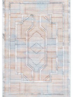 Paradise Beyaz Mavi Halı Yumuşak Oturma Odası Salon Çocuk Odası Mutfak Halısı M0146