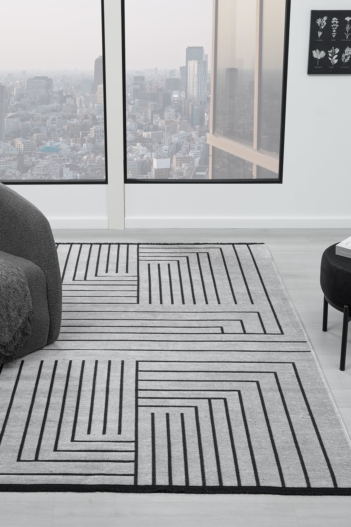 1_org_zoom Eko Gri Salon Oturma Odasi Çocuk Odasi Yatak Odasi Halisi EKO339 25438