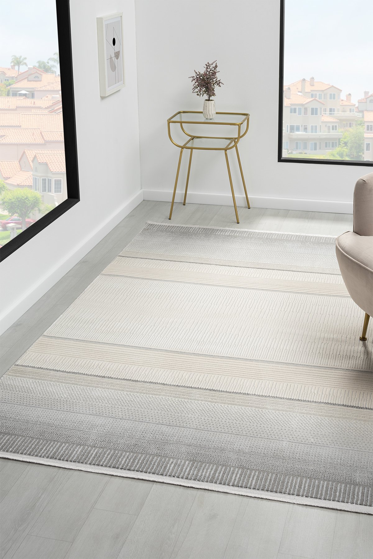 1_org_zoom Toronto Krem Gri Salon Oturma Odasi Çocuk Odasi Yatak Odasi Halisi TRN552 26017