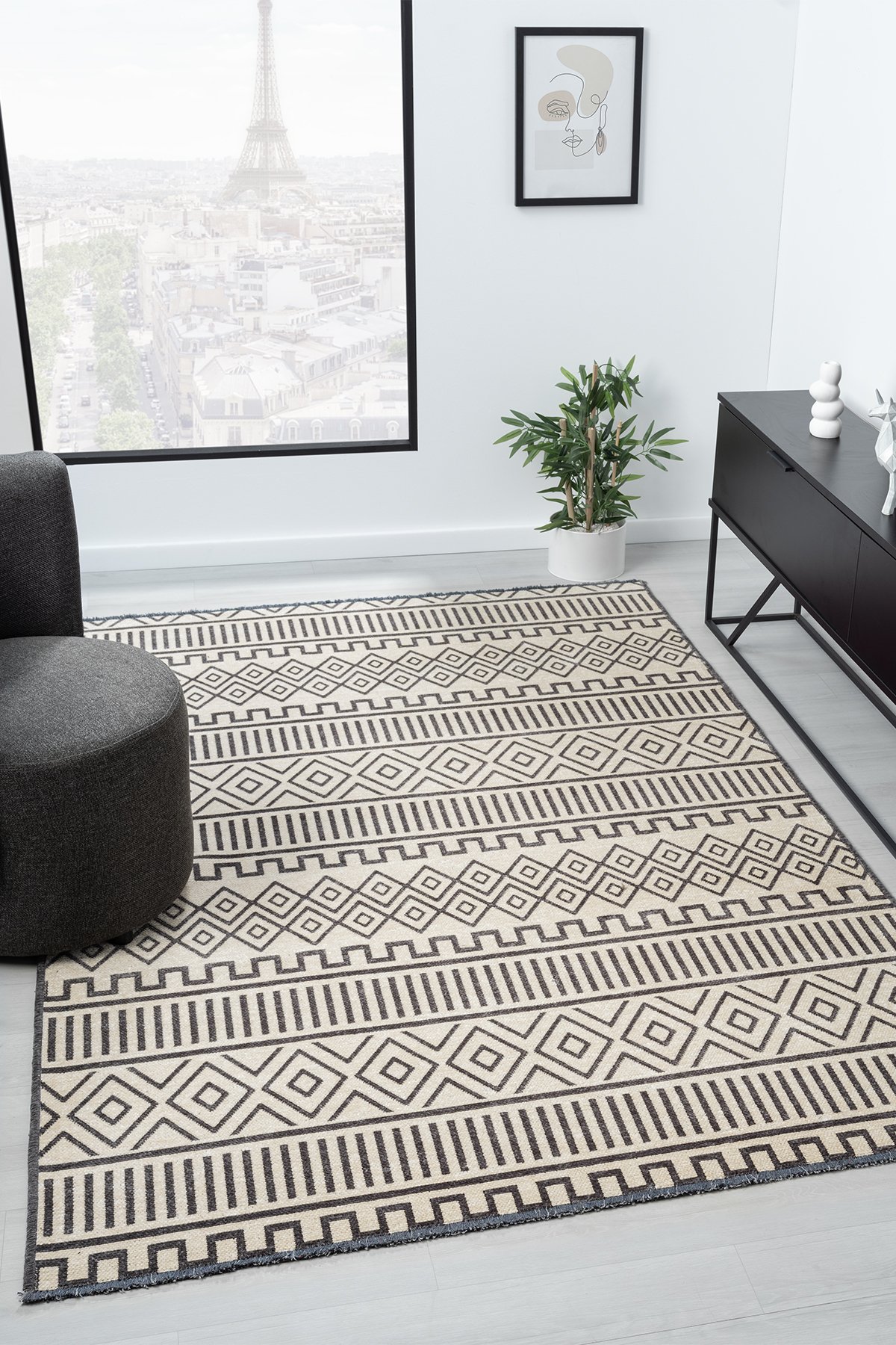 1_org_zoom Nova Kemik Antrasit Salon Oturma Odasi Çocuk Odasi Yatak Odasi Halisi NV012 26497