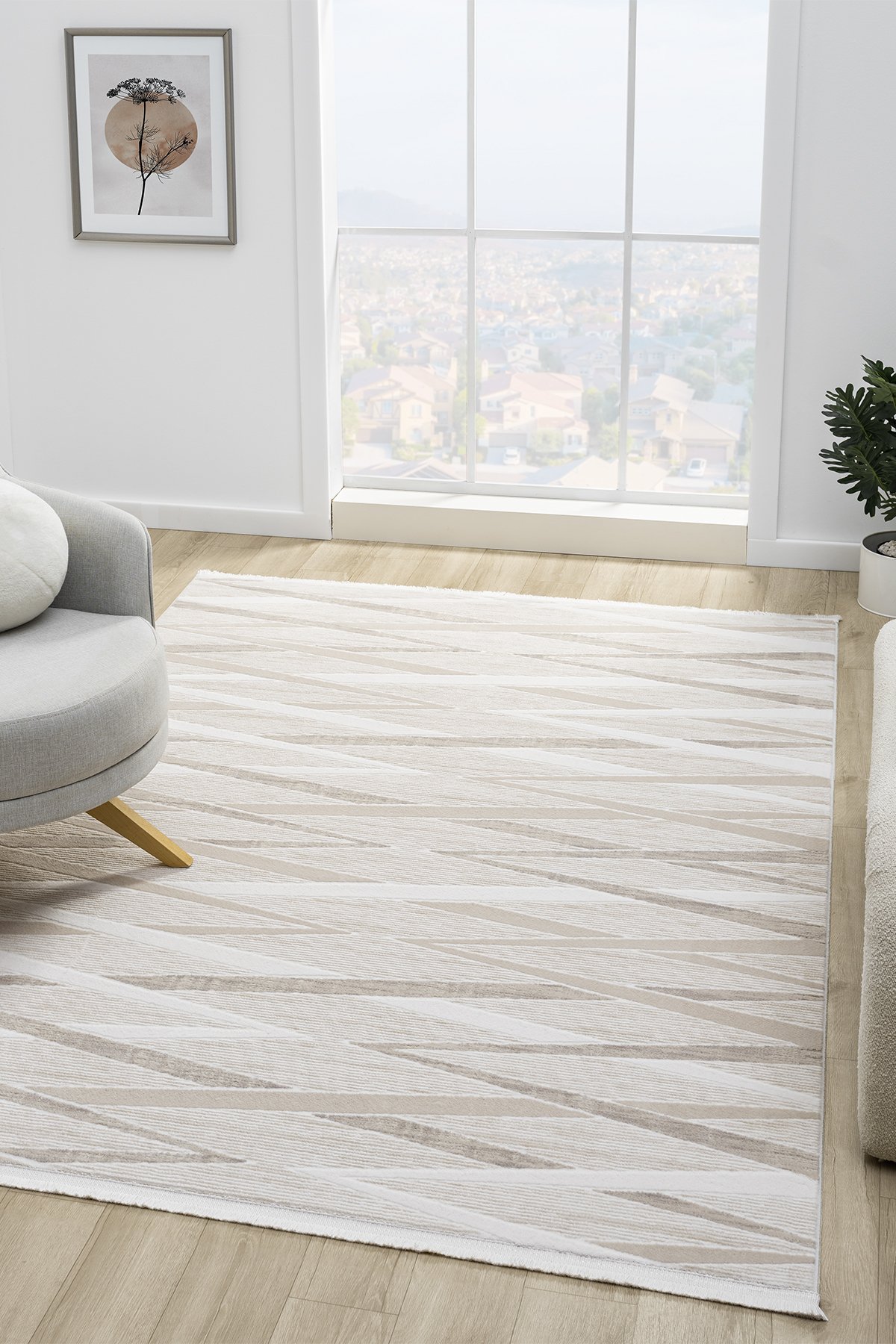 1_org_zoom Maki Krem Salon Oturma Odasi Çocuk Odasi Yatak Odasi Halisi MK9006 26757