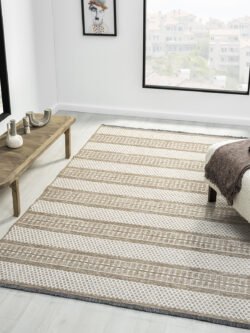 Ipar Bej Çift Taraflı Kilim Salon Oturma Odası Çocuk Odası Yatak Odası Halısı Ip0045