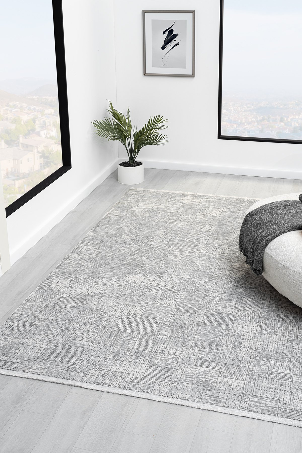 Klasik salon halısı krem gri - Dora premium oturma odası halısı