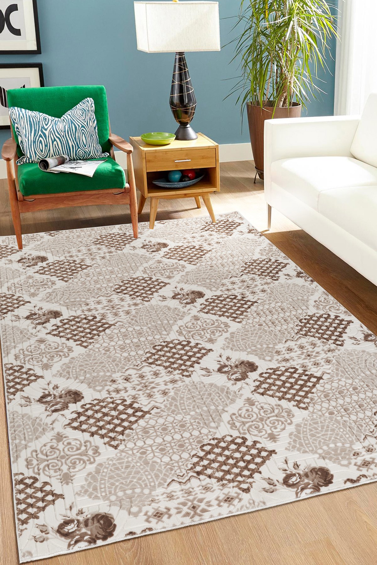 1_org_zoom Baskı Dört Mevsim Kaymaz Yıkanabilir Kesme Koridor Mutfak ve Oda Kesme Yolluk Halı 29210