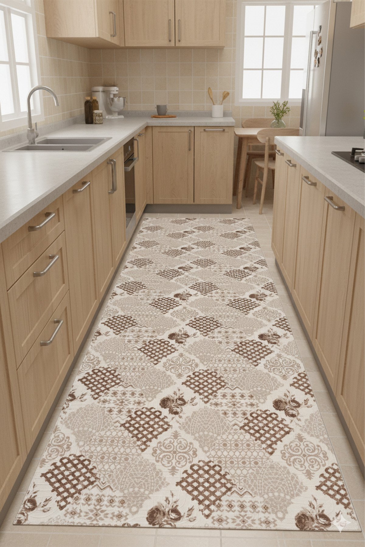 1_org_zoom Baskı Dört Mevsim Kaymaz Yıkanabilir Kesme Koridor Mutfak ve Oda Kesme Yolluk Halı 29211