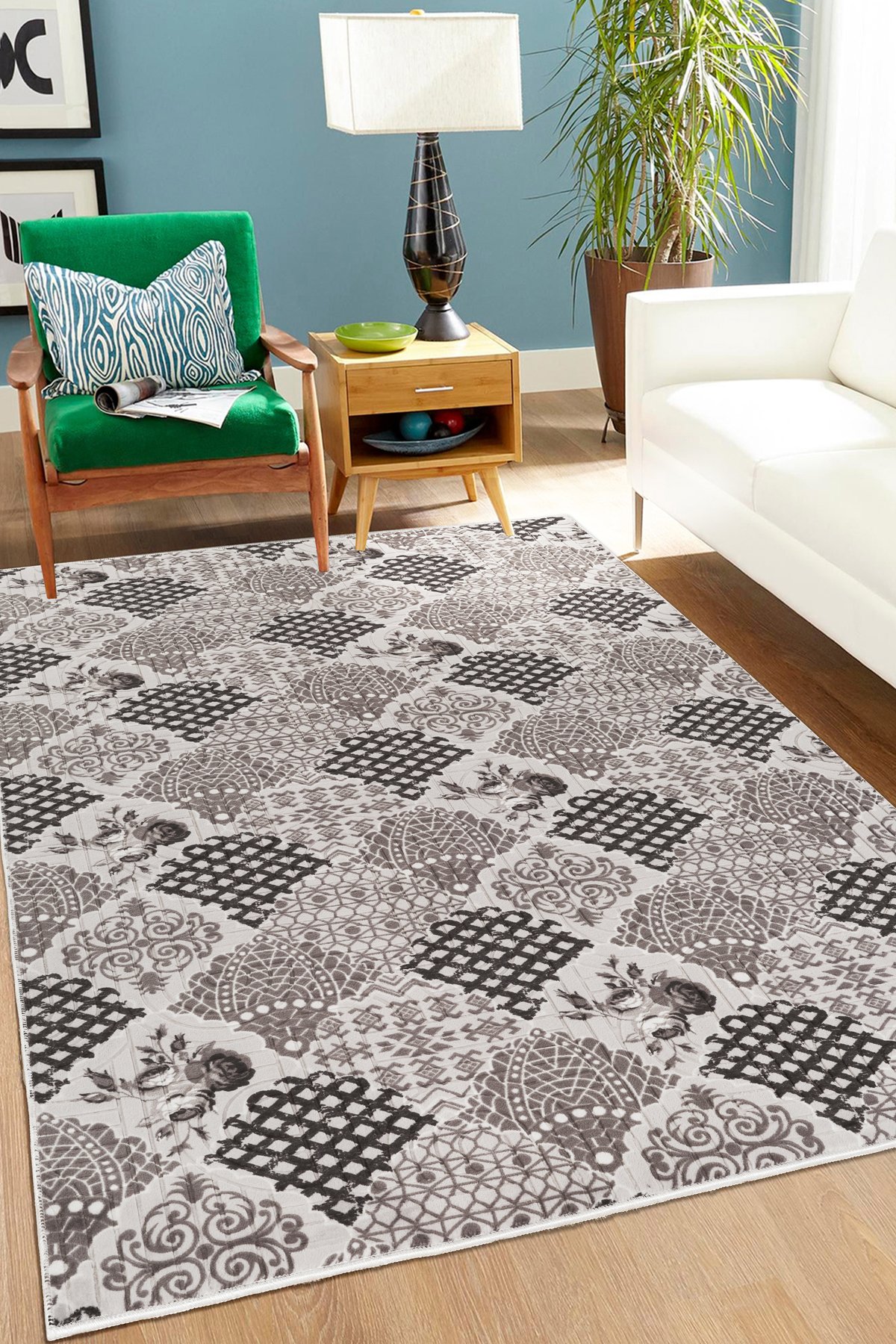 1_org_zoom Baskı Dört Mevsim Kaymaz Yıkanabilir Kesme Koridor Mutfak ve Oda Kesme Yolluk Halı 29218