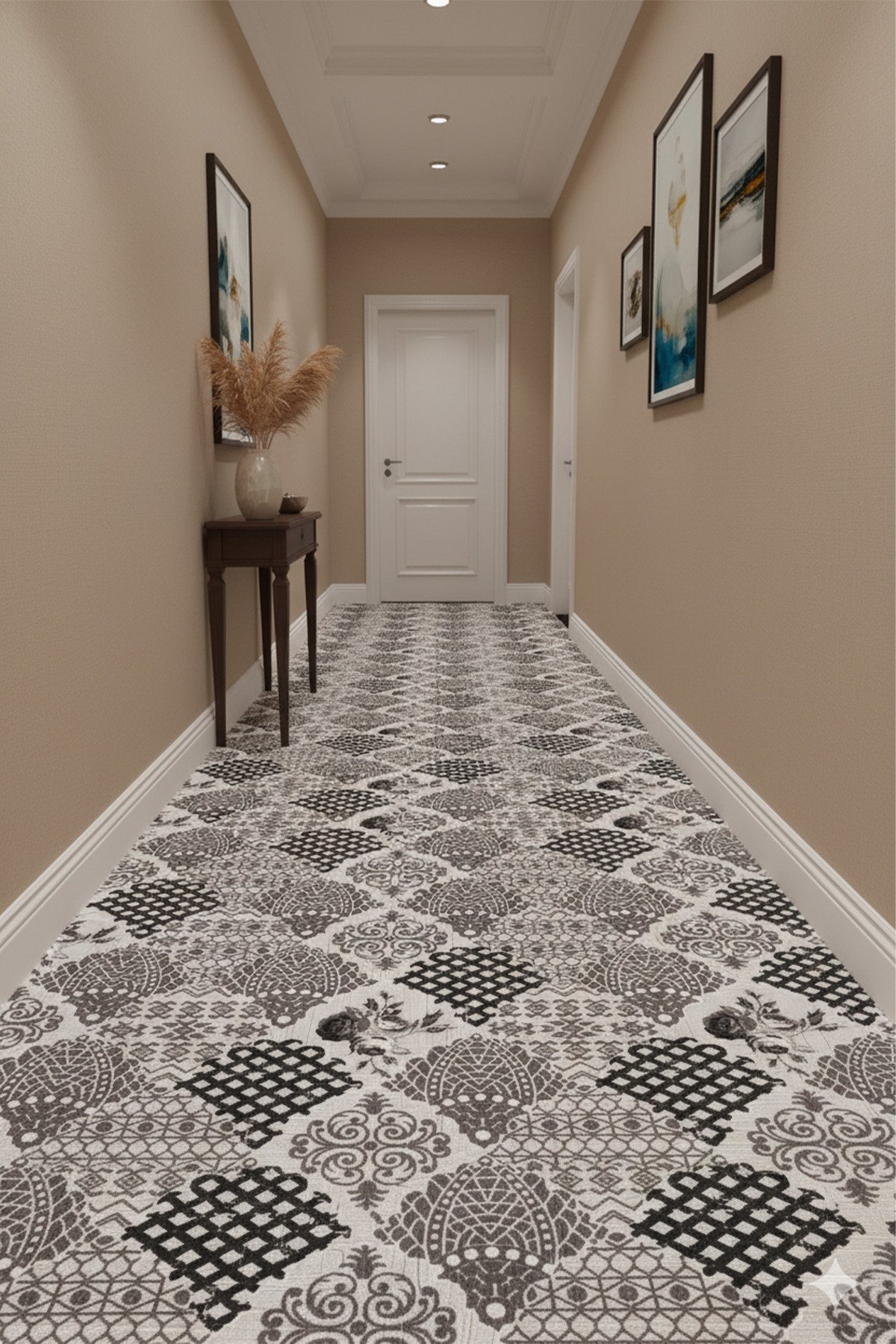 1_org_zoom Baskı Dört Mevsim Kaymaz Yıkanabilir Kesme Koridor Mutfak ve Oda Kesme Yolluk Halı 29221