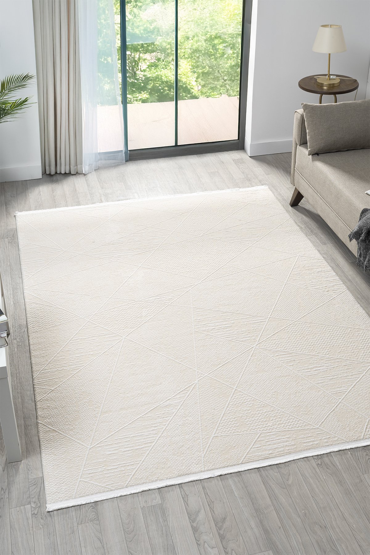 1_org_zoom Myra Beyaz Halı Yumuşak Dokulu Akrilik Halı Oturma Odası Salon Yatak Odası Halısı 14104A 24074