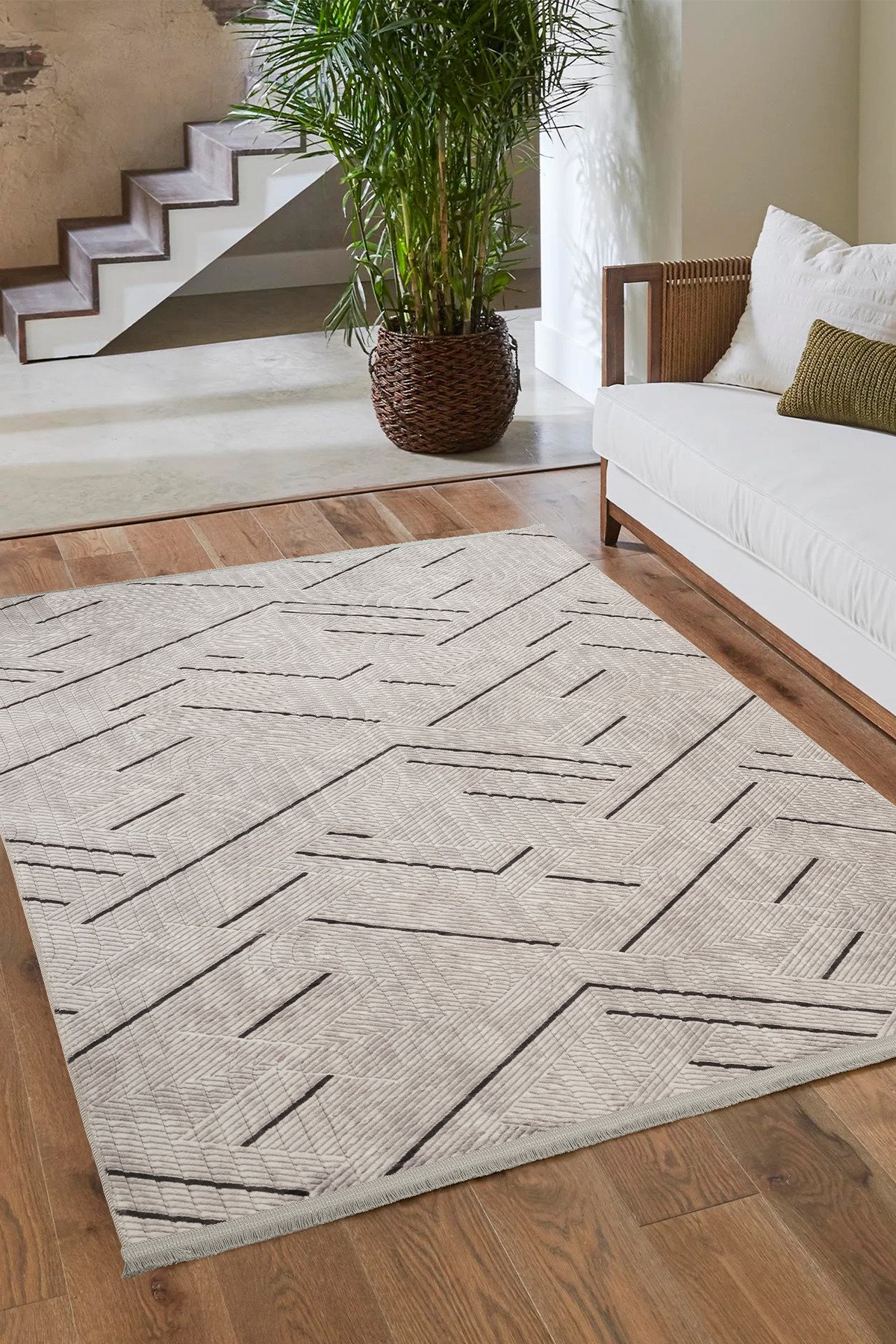 1_org_zoom Modern Desenli Bambu Dört Mevsim Kaymaz Yıkanabilir Kesme Koridor Mutfak ve Oda Kesme Yolluk Halı