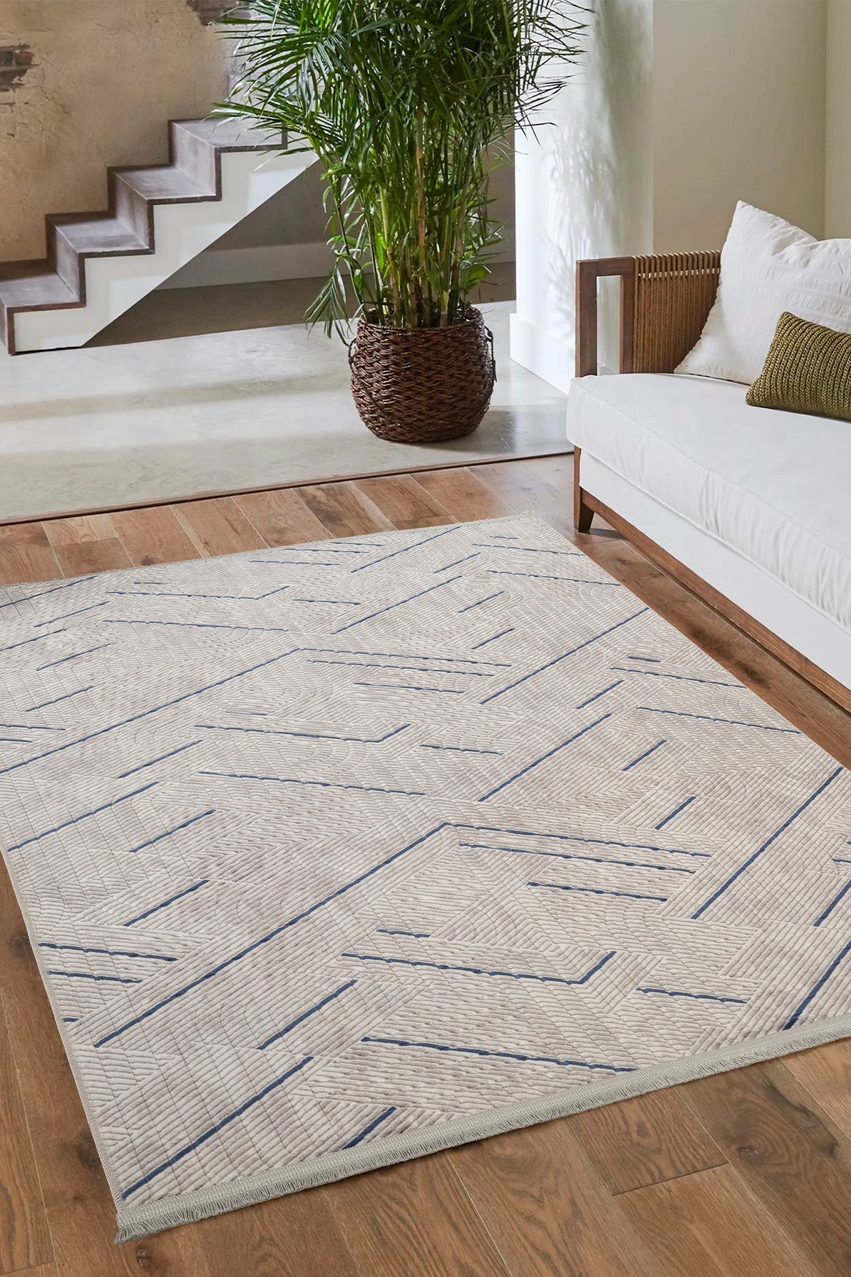 1_org_zoom Modern Desenli Bambu Dört Mevsim Kaymaz Yıkanabilir Kesme Koridor Mutfak ve Oda Kesme Yolluk Halı