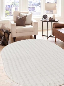 Bubble Oval Yumuşak Peluş Kaymaz Salon Oturma Yatak Odası Balkon Mutfak Halısı Yolluk