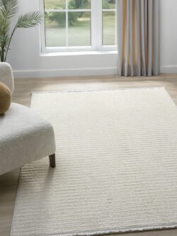 Moon Krem Halı Bukleli Yumuşak Dokulu İskandinav Dokuma Halı Salon Halısı 13820A