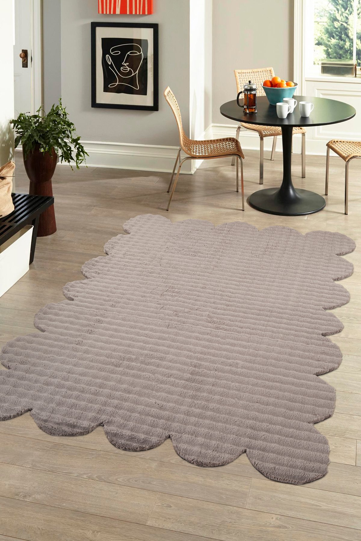 1_org_zoom Bubble Özel Lazer Kesim Şekilli Post Yumuşak Pofuduk Halı Yolluk Oturma Salon Çocuk Odası 30641