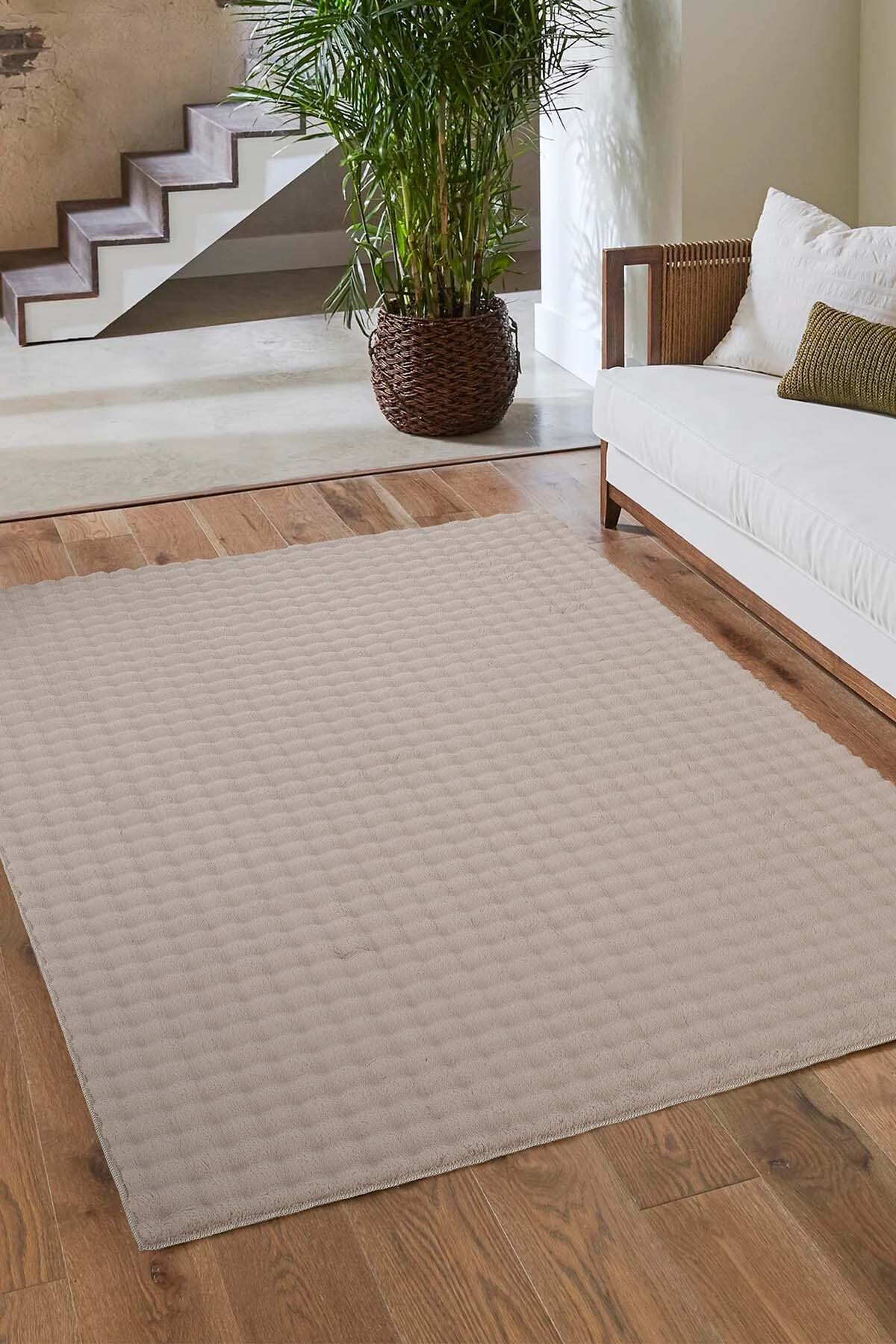 1_org_zoom Bubble Puffy Post Peluş Kesme Halı Yolluk Kaymaz Taban Yıkanabilir Pofuduk Oturma Salon Çocuk