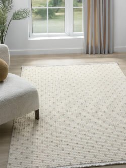 Moon Krem Vizon Halı Bukleli Yumuşak Dokulu İskandinav Dokuma Halı Salon Halısı 13826A