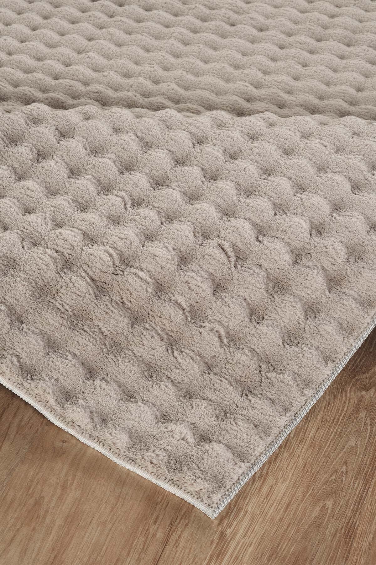 1_org_zoom Bubble Puffy Post Peluş Halı Yolluk Kaymaz Taban Yıkanabilir Pofuduk Oturma Salon Çocuk Odası Kum