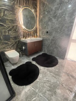 2Lİ SEVİMLİ AYI FİGÜRLÜ POST BANYO TAKIMI KLOZET TAKIMI 80x80 ve 100x100