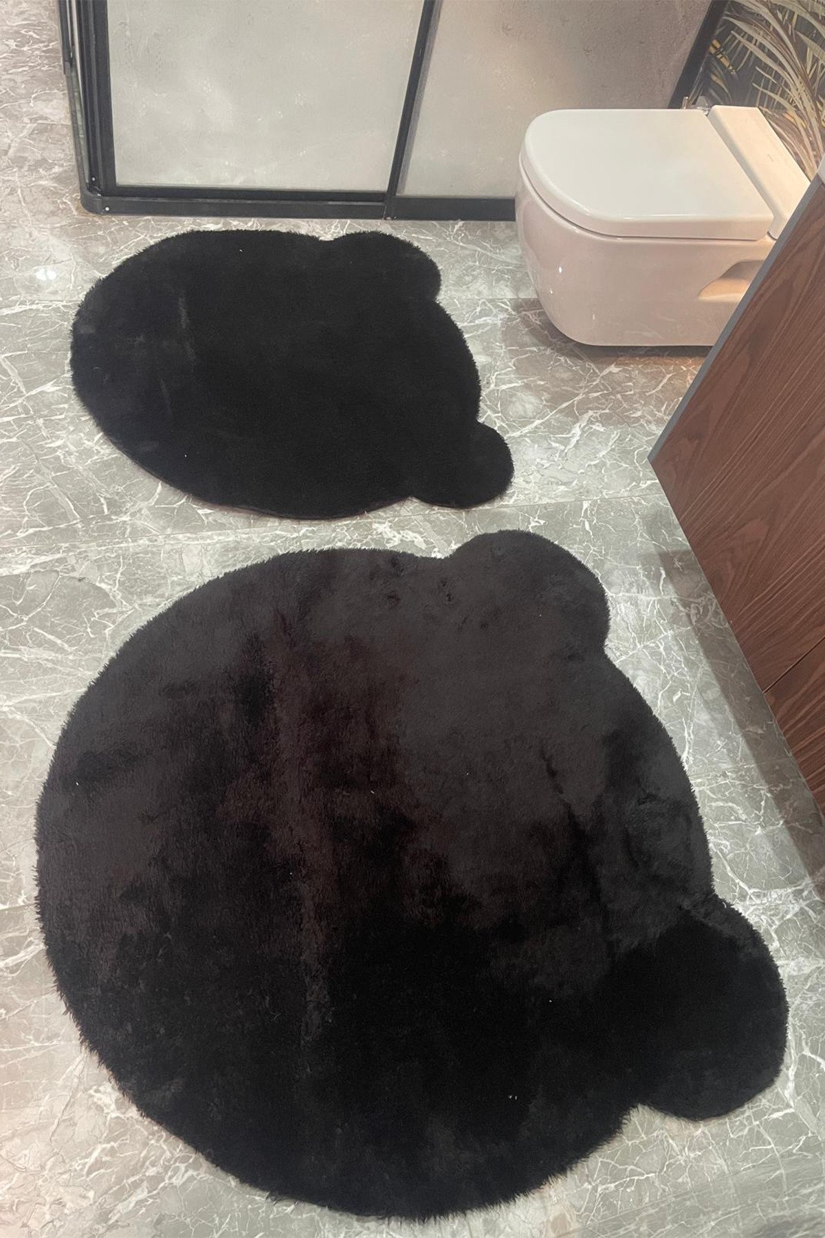 1_org_zoom 2Lİ SEVİMLİ AYI FİGÜRLÜ POST BANYO TAKIMI KLOZET TAKIMI 80x80 ve 100x100 32096