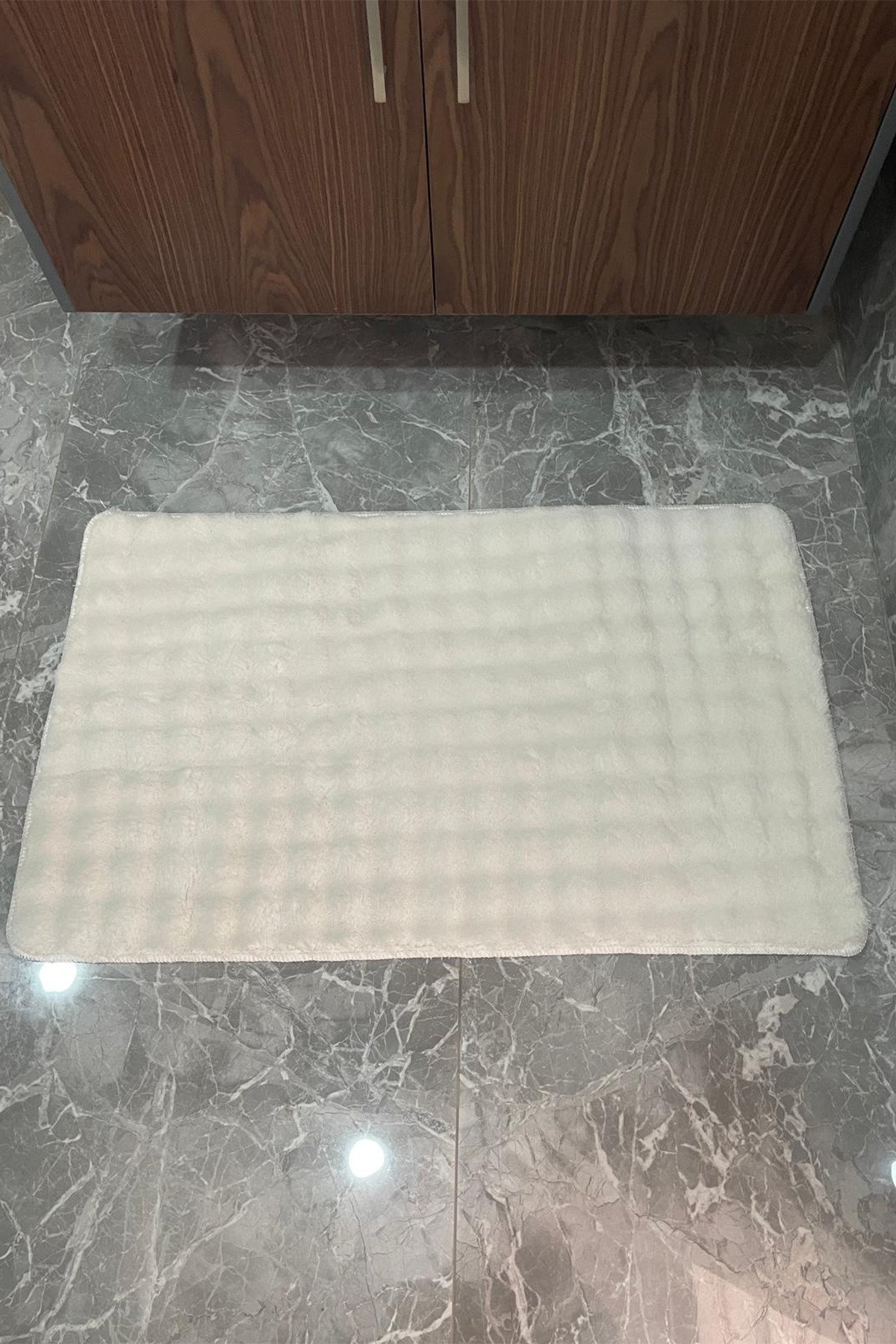 1_org_zoom Modern Bubble Yıkanabilir Kaymaz Peluş Banyo Paspası Halısı 2'li Klozet Takımı 60x100 + 50x60 32157