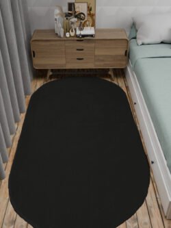 Post Peluş Yumuşak Oval Halı Tüylü Halı Kaymaz Taban Konforlu Dekoratif Yıkanabilir Yolluk