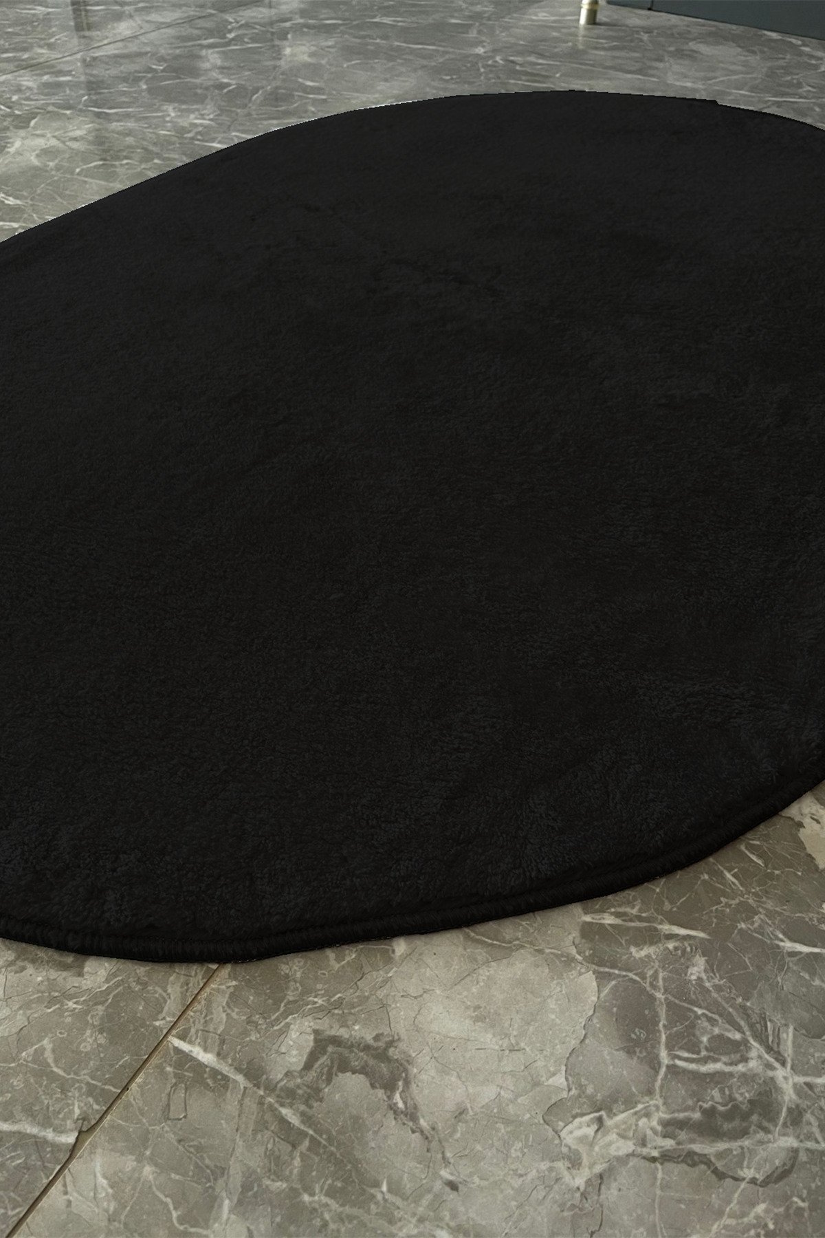 1_org_zoom Post Peluş Yumuşak Oval Halı Tüylü Halı Kaymaz Taban Konforlu Dekoratif Yıkanabilir Yolluk 33436