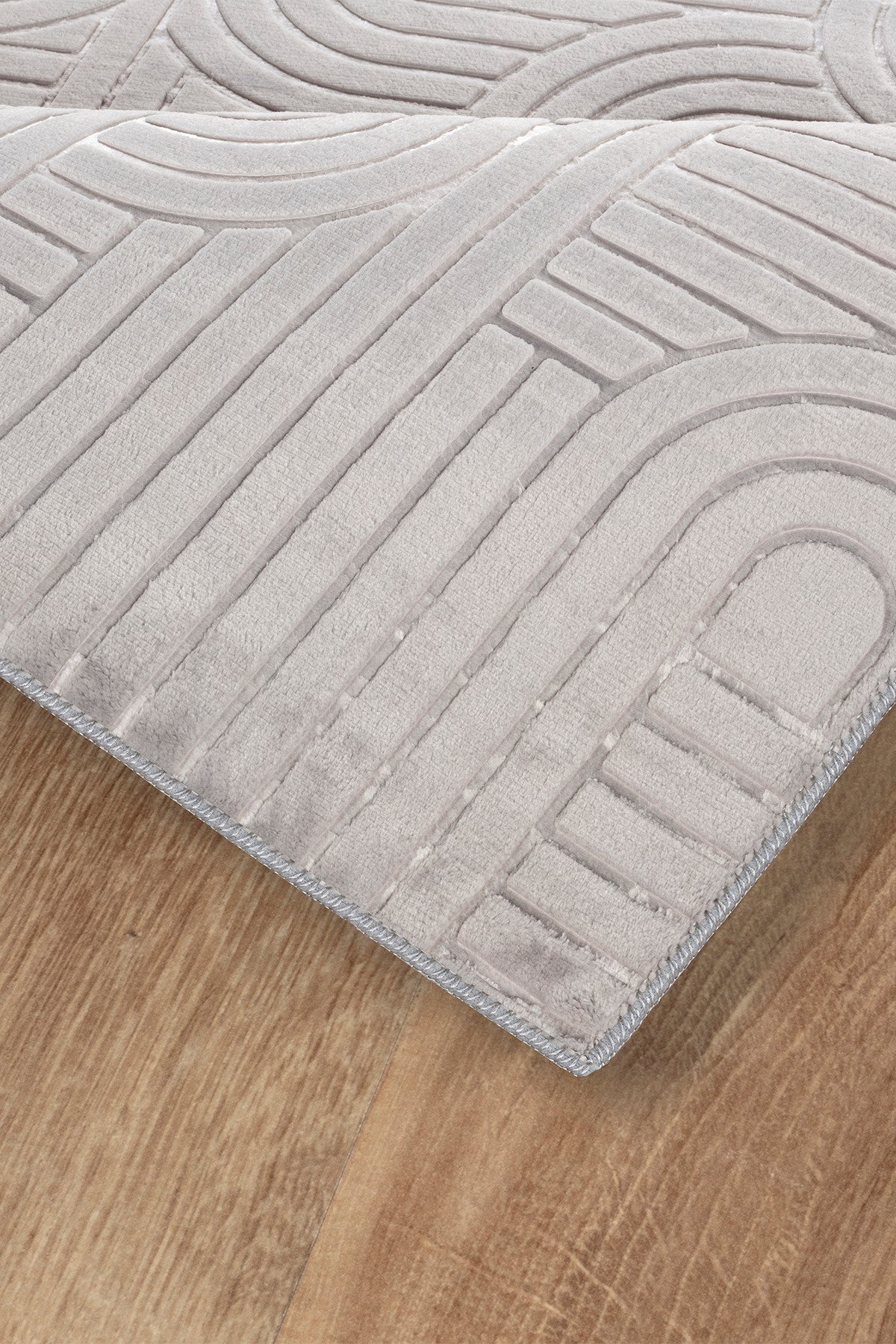 1_org_zoom Bambu Dokulu Modern Desenli Kaymaz Taban Lüx Dört Mevsim Yıkanabilir Halı Yolluk 33457