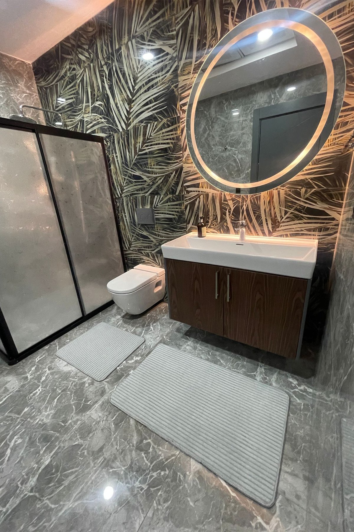 1_org_zoom 2'Lİ SOFT TOUCH GRİ BANYO PASPASI YUMUŞACIK 33823