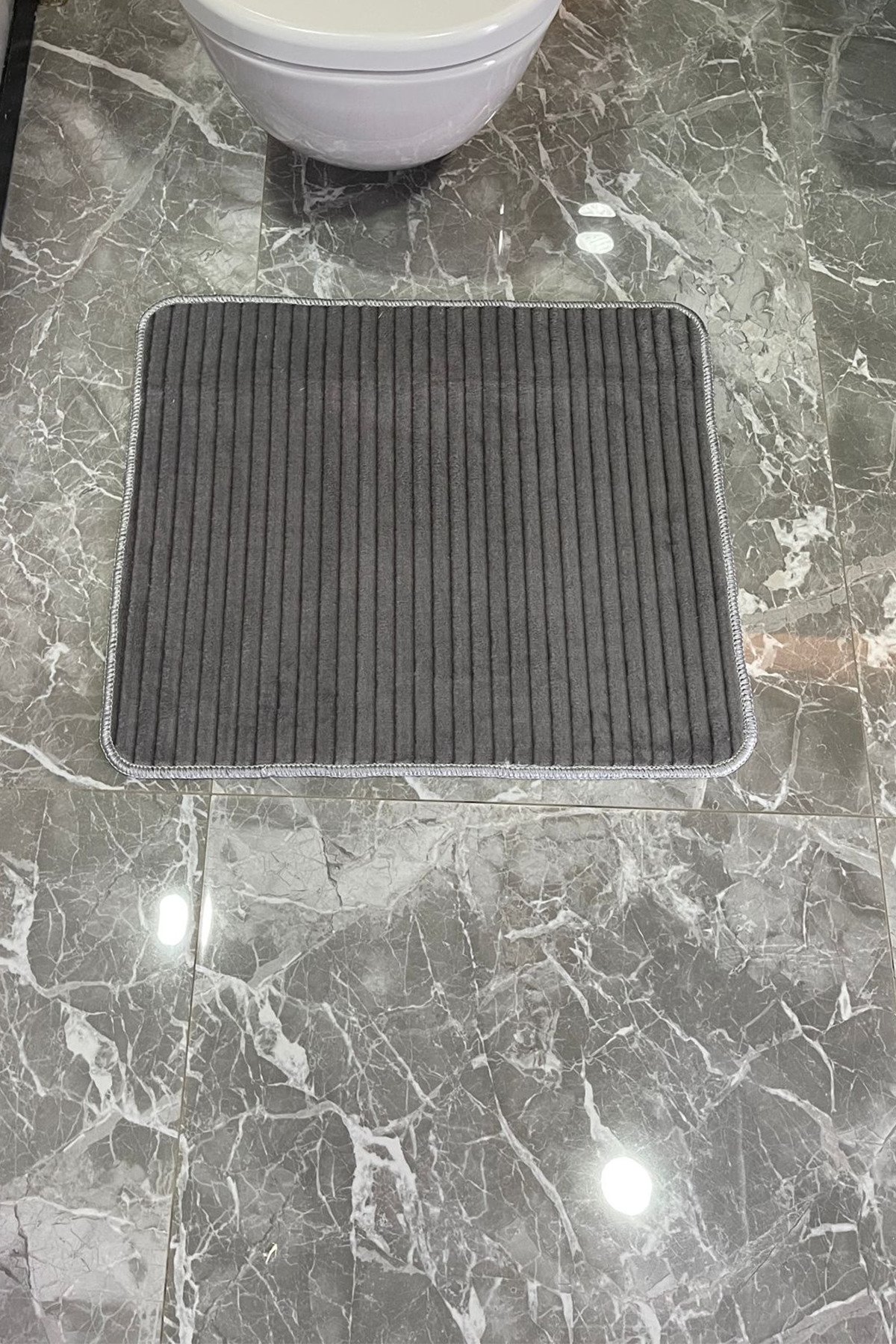 1_org_zoom 2'Lİ SOFT TOUCH ANTRASİT BANYO PASPASI YUMUŞACIK 33836