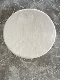 Daire Yuvarlak Beyaz Post Peluş Kesme Halı Yolluk Kaymaz Taban Yıkanabilir Pofuduk