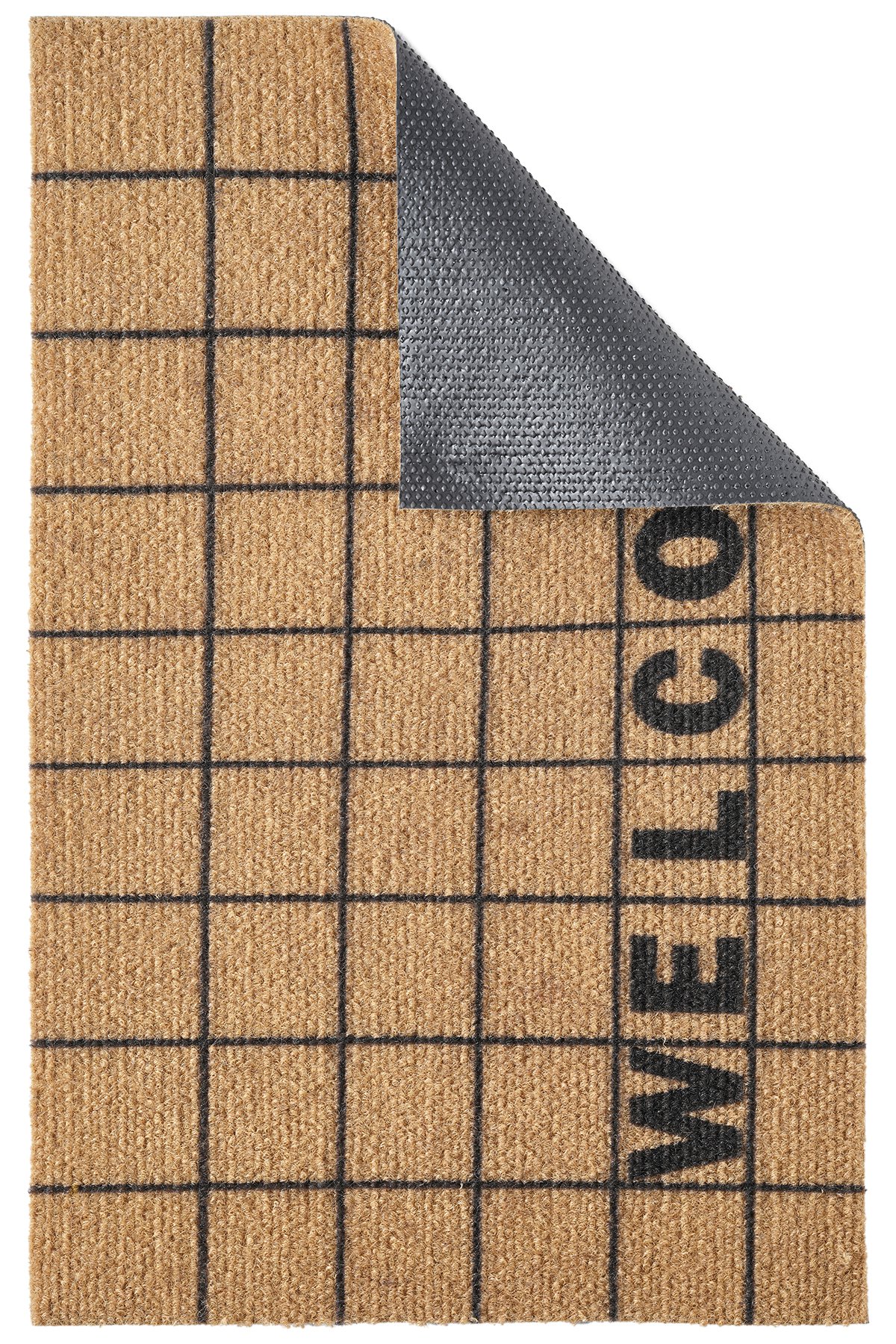 1_org_zoom Charm Siyah Natürel Welcome Paspas Dış Kapı Paspası Kıl Kapı Önü Paspası 2005 56843