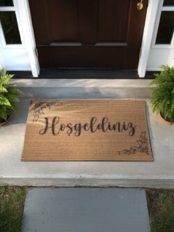 Charm Siyah Natürel Hoşgeldiniz Paspas Dış Kapı Paspası Kıl Kapı Önü Paspası 2004