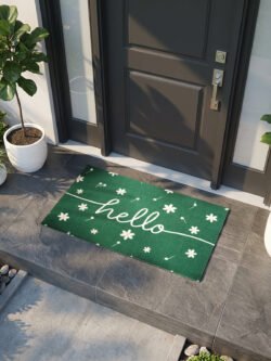 Charm Yeşil Beyaz Hello Paspas Dış Kapı Paspası Kıl Kapı Önü Paspası 2007