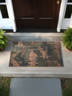 Charm Yeşil Natürel Yaprak Desenli Paspas Dış Kapı Paspası Kıl Kapı Önü Paspası 2003