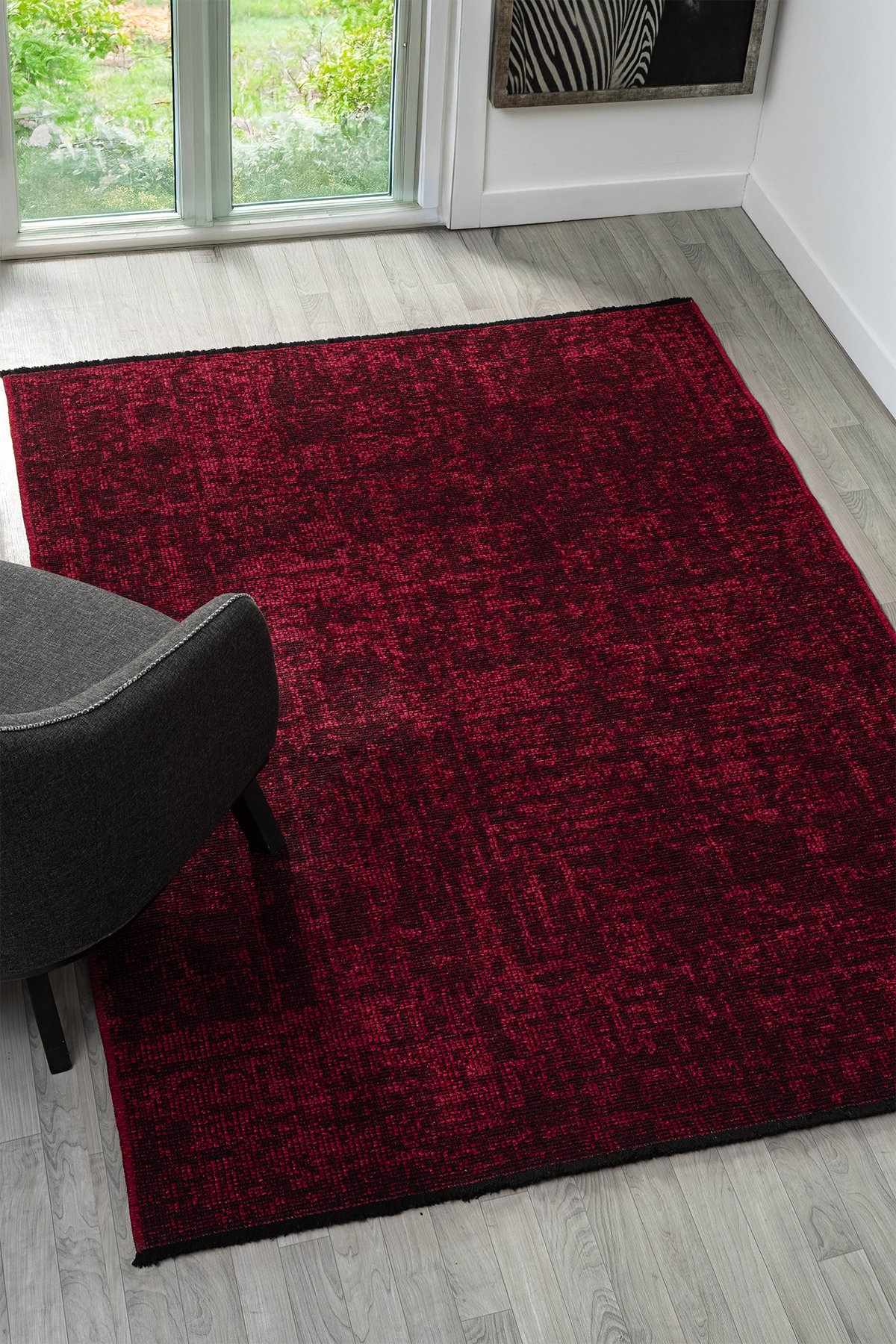 1_org_zoom Antik Bordo Kaymaz Taban Yıkanabilir Halı Şönil Dokuma Pamuk Kilim Kolay Temizlenir 10115A 24354