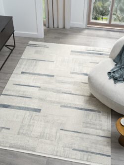 Dream Mavi Gri Halı Modern Dokuma Salon Oturma Odası Halısı 13845A