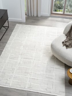 Dream Beyaz Halı Modern Dokuma Halı Salon Oturma Odası Yatak Odası Halısı 13839A