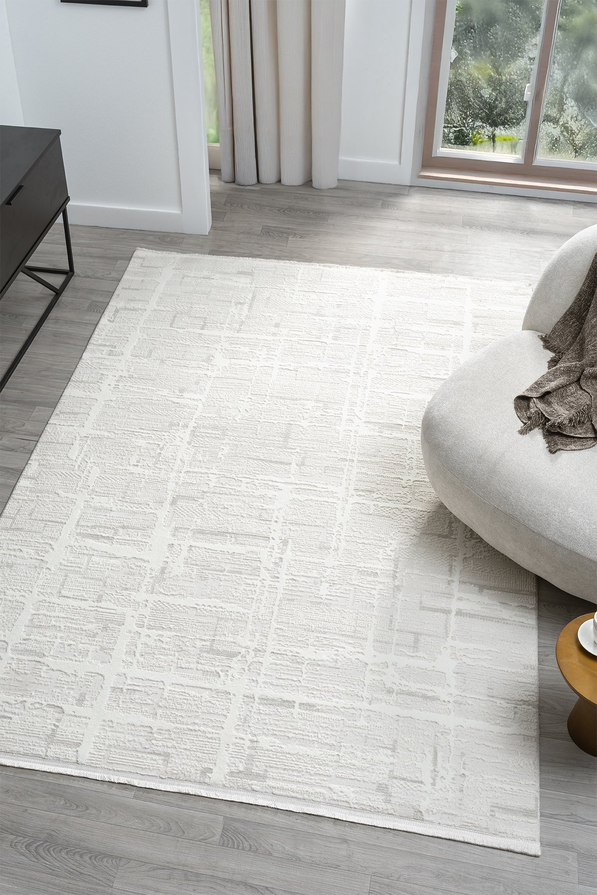 1_org_zoom Dream Beyaz Halı Modern Dokuma Halı Salon Oturma Odası Yatak Odası Halısı 13839A 24594