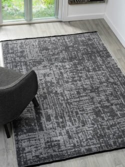 Antik Gri Halı Yıkanabilir Kaymaz Taban Şönil Kilim Dokuma Pamuk Taban Kilim 10119A