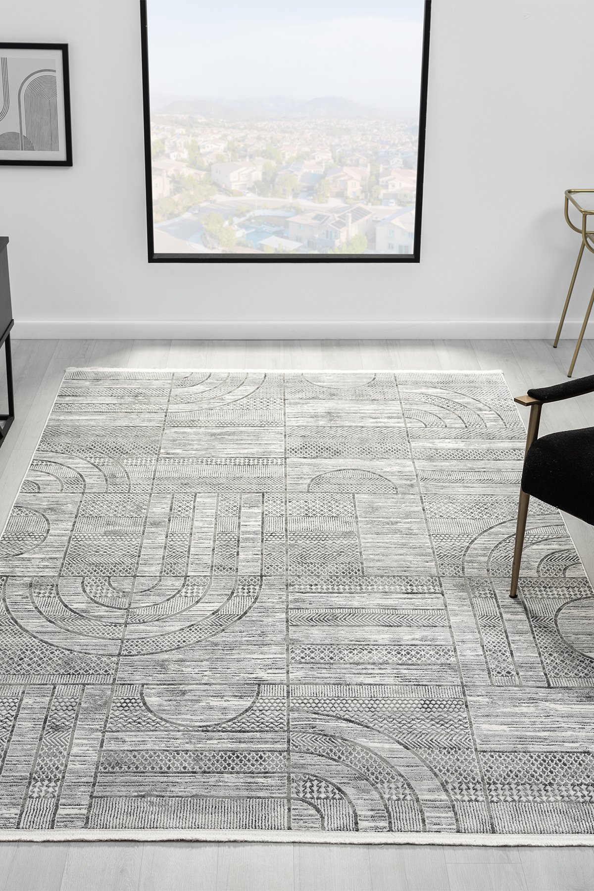 1_org_zoom Hernes Krem Gri Salon Oturma Odası Çocuk Odası Yatak Odası Halısı HM6015 24918