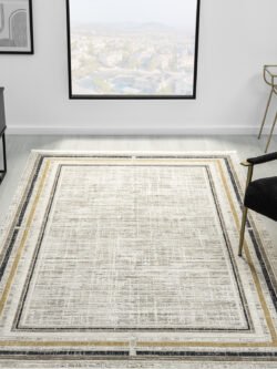 Hernes Krem Antrasit Salon Oturma Odası Çocuk Odası Yatak Odası Halısı HM6006